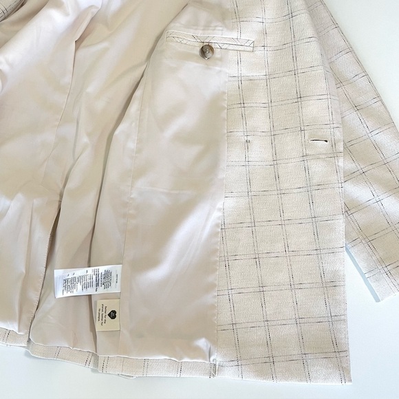 NEW Madewell Caldwell Double Breasted Blazer Ghent Plaid Windowpane Ivory XS - Picture 14 of 16